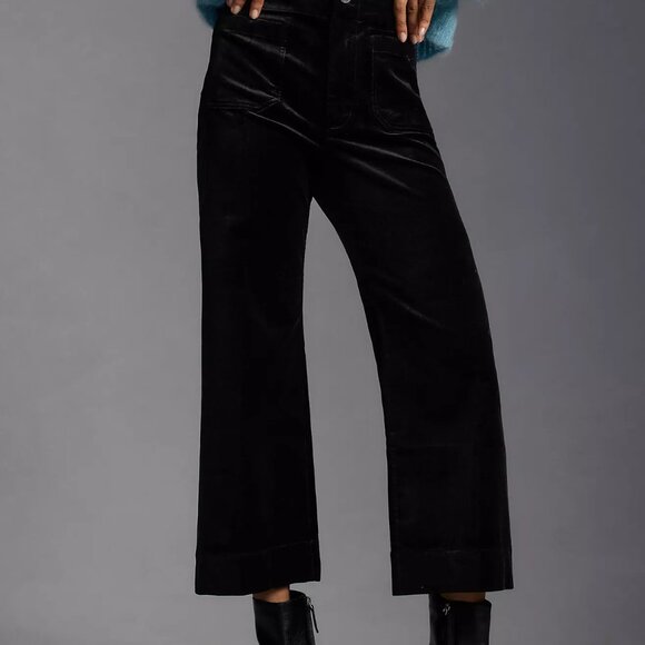 Colette Velvet Crop Wide-Leg Pants by Maeve Size 27P - Picture 4 of 14